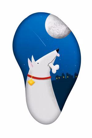 Canvastavla - Dog dreams part vertical