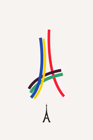 Canvastavla - Eiffel tower colorful graphics