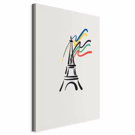 Canvastavla - Eiffel tower and colorful ribbons