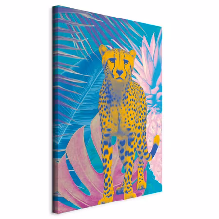 Canvastavla - Exotic leopard colorful portrait of