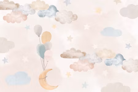 Canvastavla - Fairy tale moon pastel moon with and