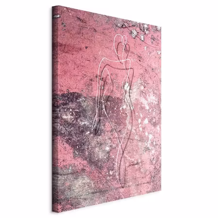 Canvastavla - Figure on pink background part in