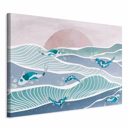 Canvastavla - Fish on the waves