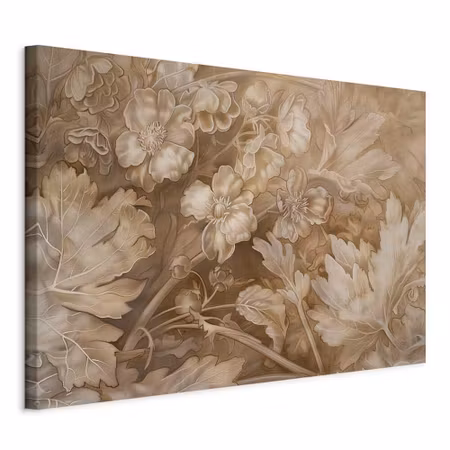 Canvastavla - Floral ornaments carved in delicate