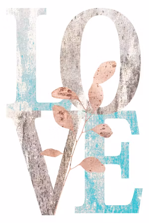 Canvastavla - Flourishing letters part vertical