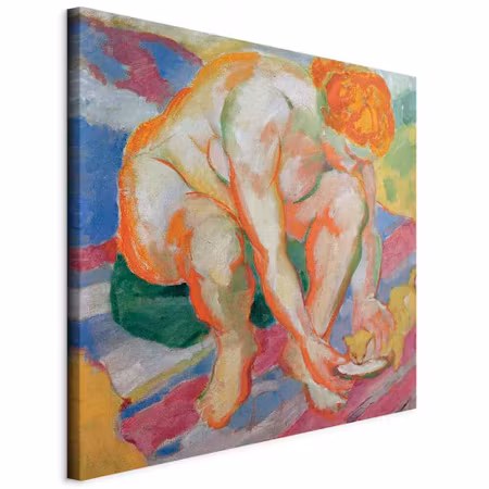 Canvastavla - Franz marc nude with cat