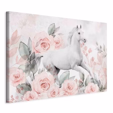 Canvastavla - Gallop among the roses part wide