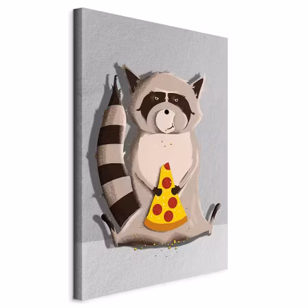 Canvastavla - Gourmand raccoon part vertical