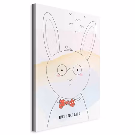 Canvastavla - Greetings from rabbit part vertical