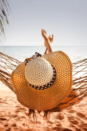 Canvastavla - Hammock on the beach part vertical