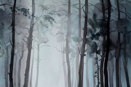 Canvastavla - Hazy forest part wide
