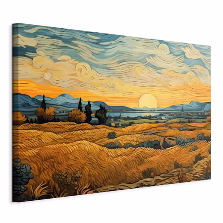 Canvastavla - Impressionistic fields painted with