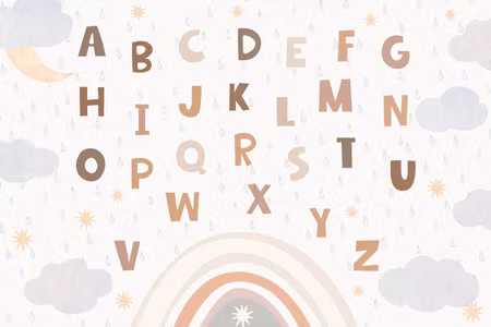 Canvastavla - Letters above the rainbow letters of