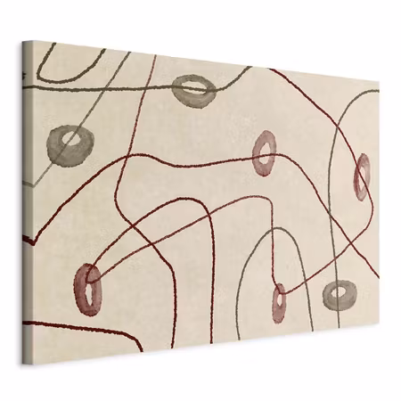 Canvastavla - Lines and shapes bead labyrinth on a
