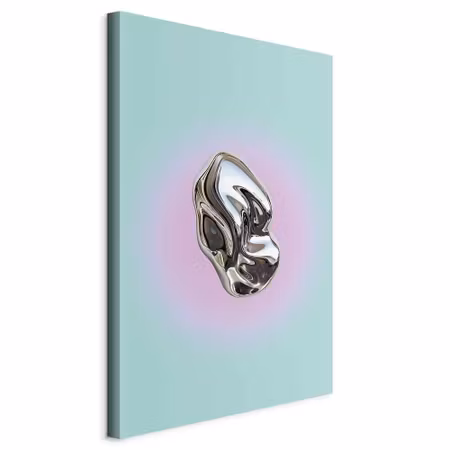 Canvastavla - Metallic form abstract sculpture on