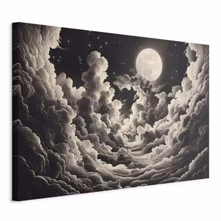 Canvastavla - Moon and stars singing among the