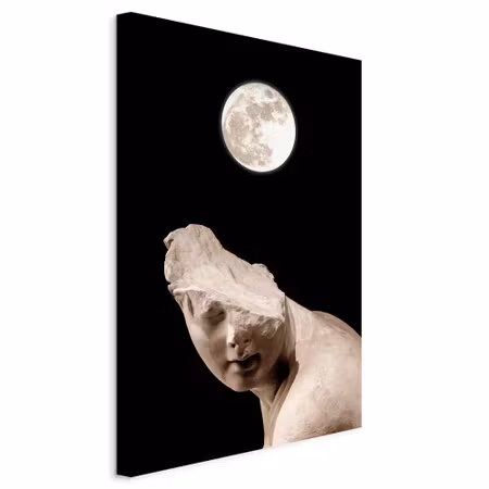 Canvastavla - Moon and statue part vertical