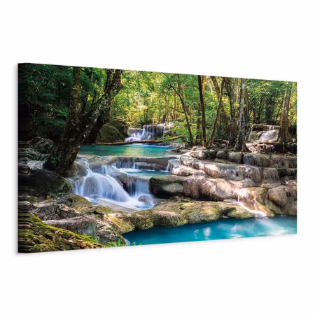 Canvastavla - Nature forest waterfall