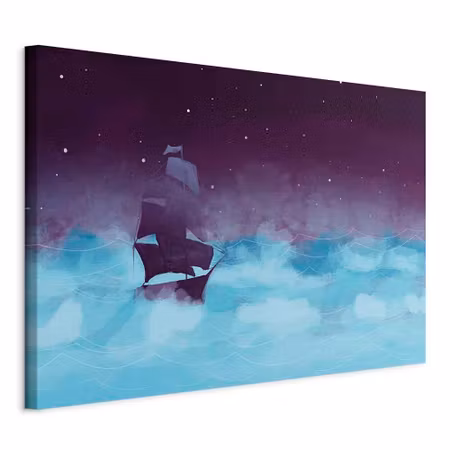 Canvastavla - Night waves part wide third variant