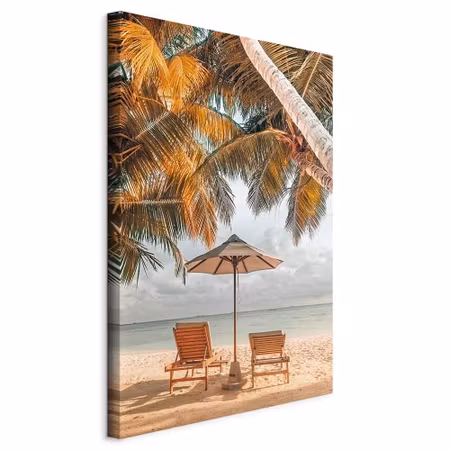 Canvastavla - Palm umbrella part vertical