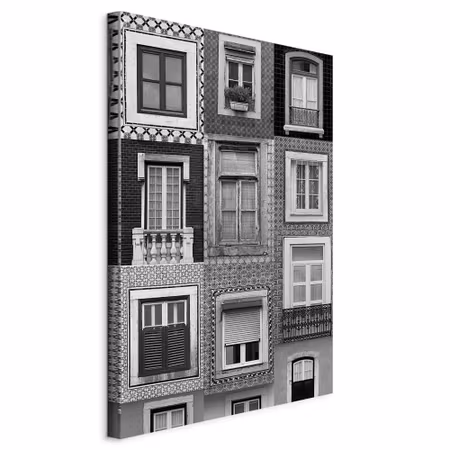 Canvastavla - Patterned windows part vertical