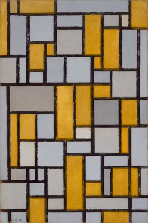 Canvastavla - Piet mondrian composition with grid