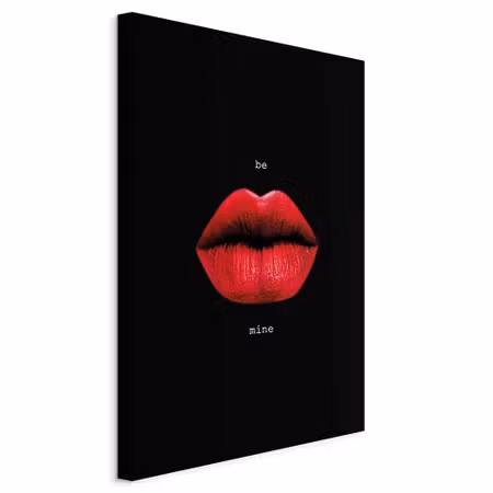 Canvastavla - Red lips part black background with