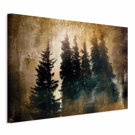 Canvastavla - Stately spruces part wide