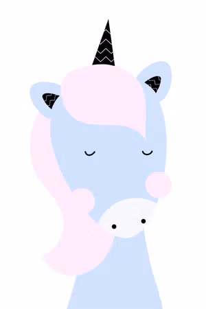 Canvastavla - Sweet unicorn part vertical