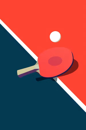 Canvastavla - Table tennis racket and ball on the