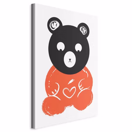 Canvastavla - Thoughtful bear part vertical