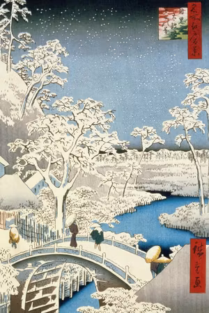 Canvastavla - Utagawa hiroshige drum bridge and at