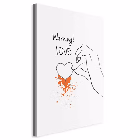 Canvastavla - Warning love part vertical