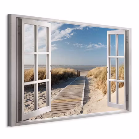 Canvastavla - Window view of the beach