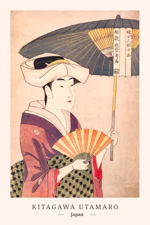 Canvastavla - Woman with an umbrella part vertical