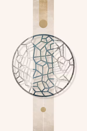 Ljuddämpande tavla - Circle with Artistic Details