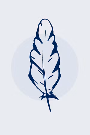 Ljuddämpande tavla - Blue Feather Part Vertical