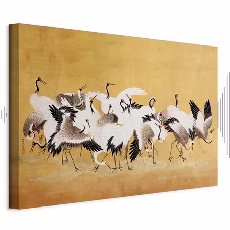 Ljuddämpande tavla - Japanese Cranes a Flock of