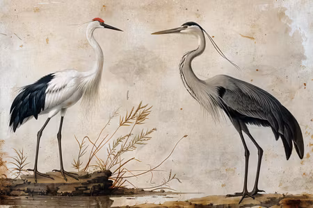Ljuddämpande tavla - Birds From an Old Engraving