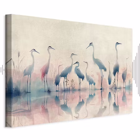 Ljuddämpande tavla - Birds By the Lake Herons