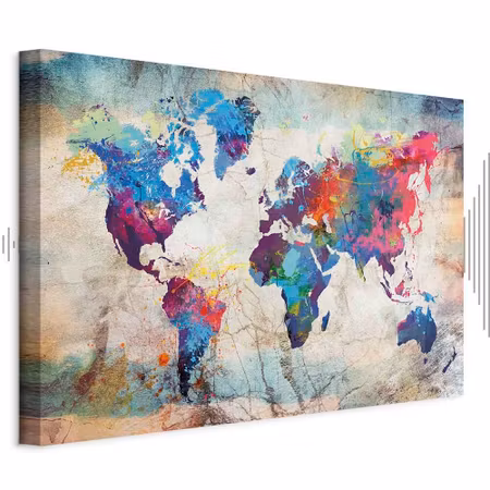 Ljuddämpande tavla - World Map Colourful Madness