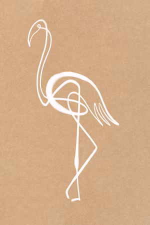 Ljuddämpande tavla - White Flamingo Part Vertical