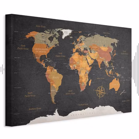 Ljuddämpande tavla - World Map Secrets of the
