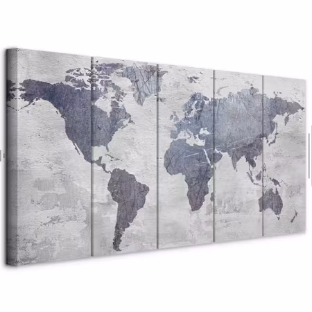 Ljuddämpande tavla - Concrete World Map Parts