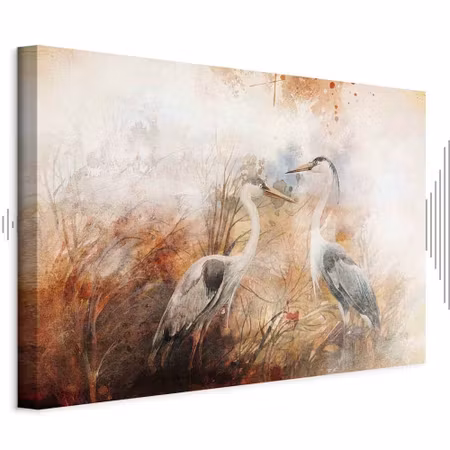 Ljuddämpande tavla - Herons on the Hunt Part Wide