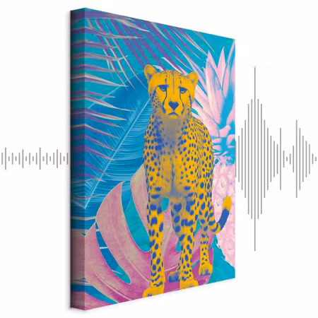 Ljuddämpande tavla - Exotic Leopard Colorful