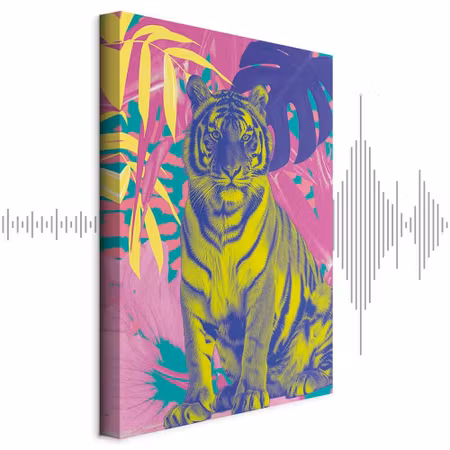 Ljuddämpande tavla - Colorful Tiger Intense