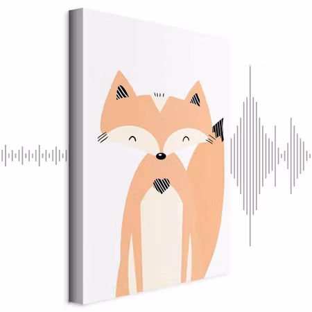 Ljuddämpande tavla - Happy Fox Part Vertical