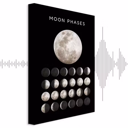 Ljuddämpande tavla - Moon Phases Part Vertical