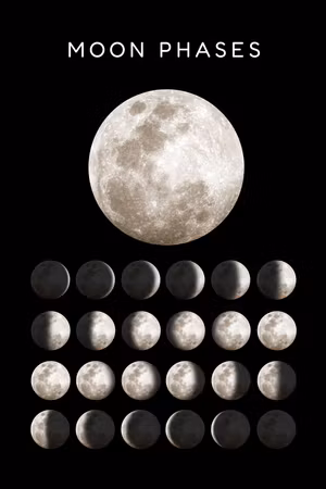 Ljuddämpande tavla - Moon Phases Part Vertical